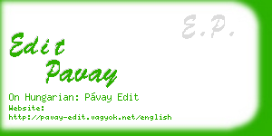 edit pavay business card